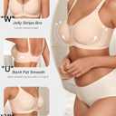 COOL CUTE Jelly Bras for Women No Underwire Sexy V-Neck Mesh Comfy Wireless Bralettes Seamless Everyday Tshirt Bra (Beige, S)