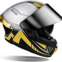 OutdoorMaster Full Face Dual Visor Adult Motorcycle Helmet for Motorbike Street Bike with Pinlock Ready DOT Approved (X-Large, Black White)