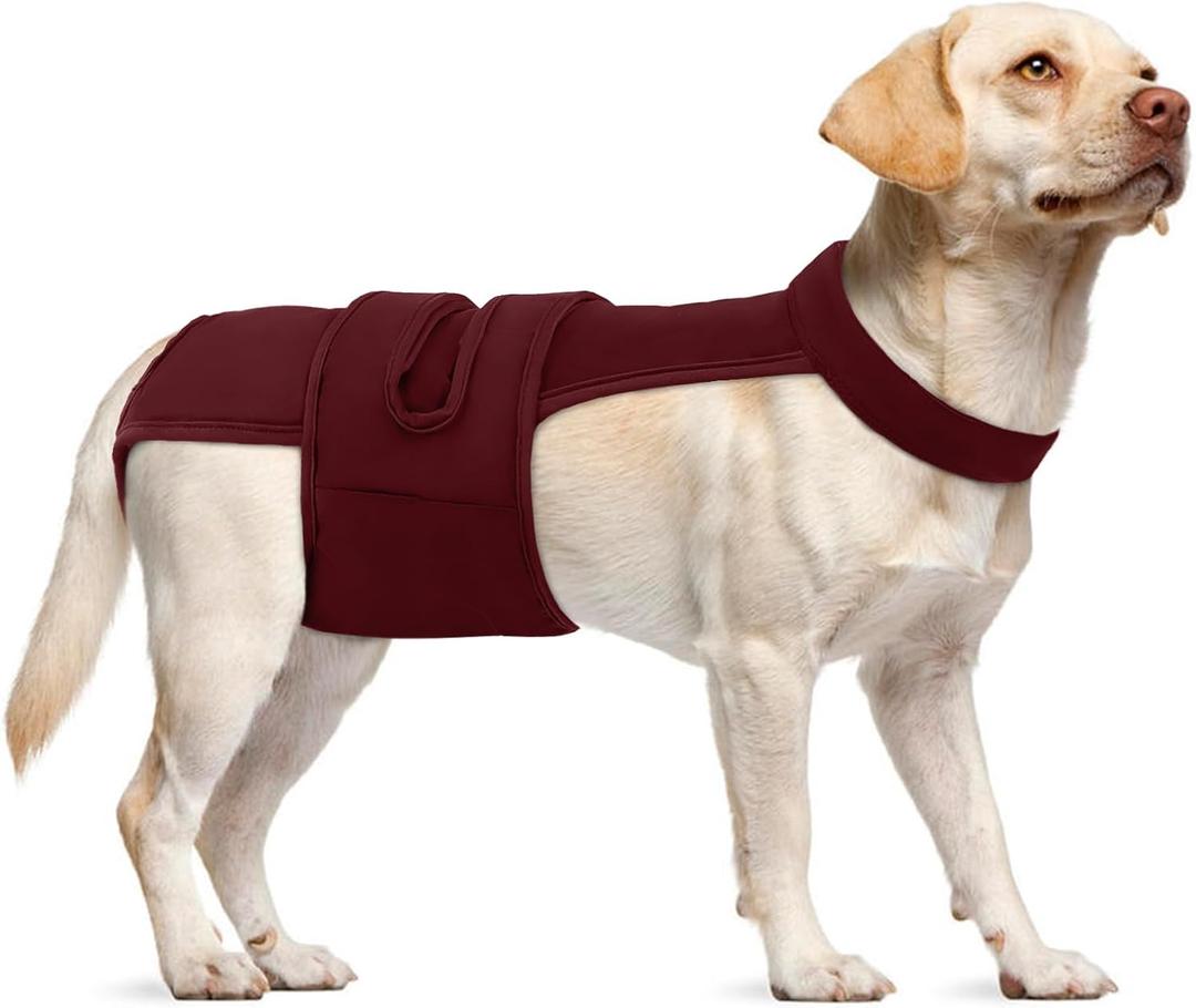 Dog Diapers Female Reusable Washable Period Diaper with Suspender, Adjustable Dog Panties Anti-Harassment, Doggie Diapers for Incontinence, Heat Cycles, or Senior Dogs, XL (Wine Red)