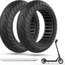 Cooryda 10x2.125 Scooter Tire, 10 inch Solid Rubber Tires Tubeless Front or Rear Replacement 10x2.125 Solid Electric Scooter Tire for Gotrax G4 Xr V2 Ninebot F25 F65 Hiboy S2 Pro 2pc Black