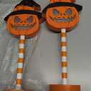 Halloween Decorations, 2pcs Lighted Pumpkin Jack-o'-Lantern, Indoor Outdoor Standing Decorative Light Up Pumpkins Lights, Battery Operated, Halloween Decor for Table Mantle Centerpiece Front Door