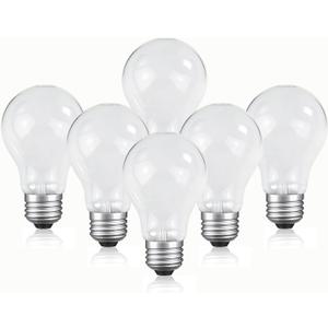 75 Watt Incandescent Light Bulbs, A19 Frosted Incandescent Rough Service Light Bulb, E26 Medium Base 110-130V,2700K Soft Warm White, (6 Pack)