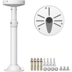 ZT-NET Extendable Pole Mount for Security Surveillance Cameras, Ceiling/Wall Mounting Bracket for Bullet Camera,Solid Metal (11.8-23.6 inch)