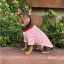 YQYS Pet T-Shirts Thick Striped Cotton Tee Shirt for Small Dogs and Cats Puppy Clothes Apparel Clothing for Teacup Chihuahua Yorkie Poodle Red White Small