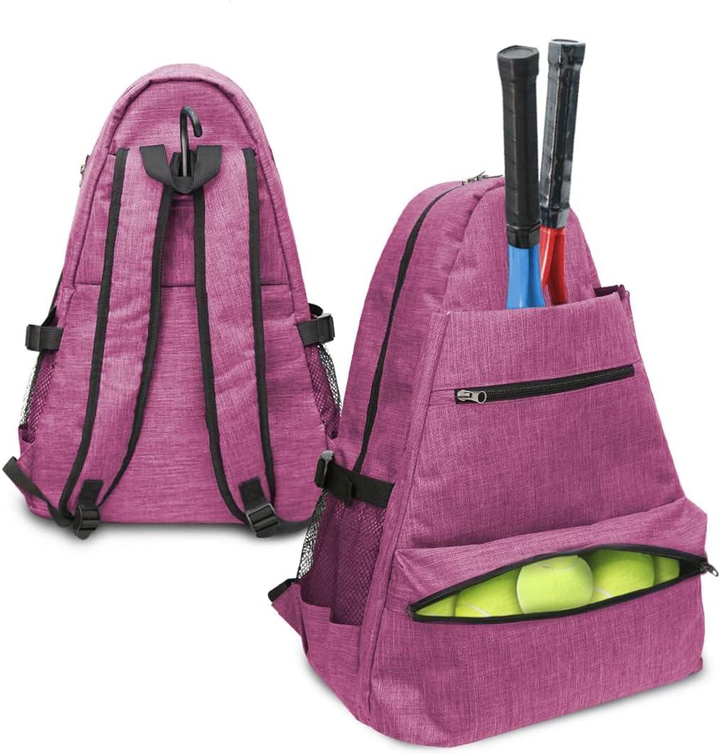 Layway Tennis Backpack for Men Women,Tennis Rackets Bag to Carry Racquets of Racquetball, Squash,Badminton,Pickleball and Other Travel Sport Accessories (Rose Red - B)