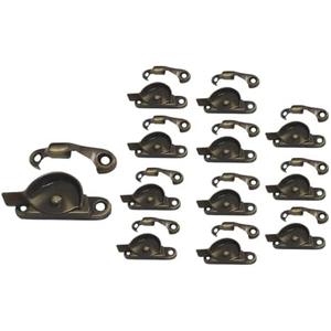 QCAA Zinc Die Cast Window Sash Lock, 2-7/16", Brushed Antique Brass, 12 Pack, Made in Taiwan