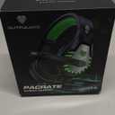Pacrate Gaming Headset with Microphone for PC, PS4, PS5, Switch, Xbox Series X/S, Noise Cancelling Gaming Headphones with LED Lights for Kids Adults, Black Green