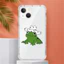 CARLOCA Compatible with iPhone 15 Case for Girl,Clear with Cowboy Hat Frog Pattern Design Plastic Shockproof TPU Bumper Protective Case for iPhone 15