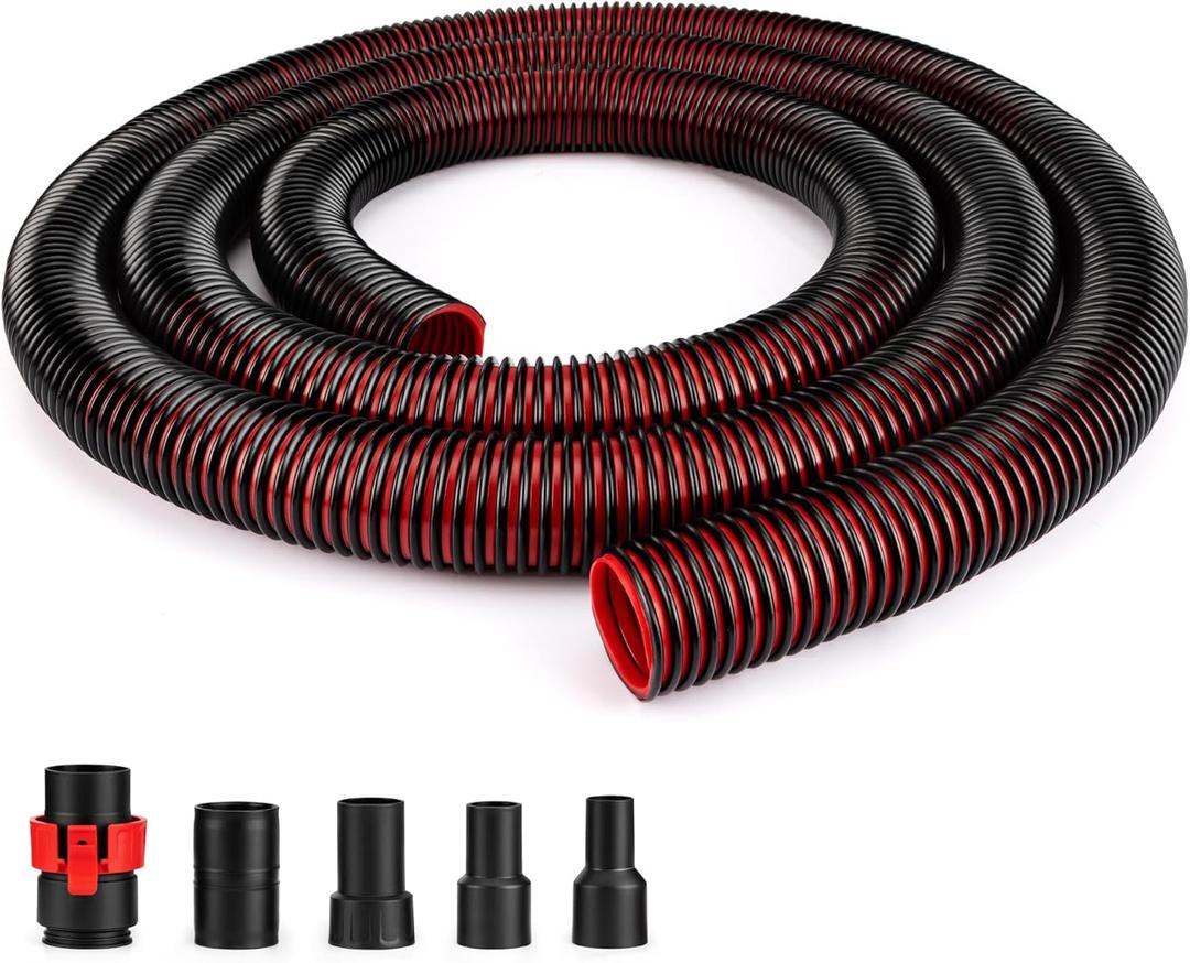 Shop-Vac Premium Universal Hose Plastic 12'X 1-7/8", Vacuum Hose Compatible with Rigid, Dewalt, Husky, Craftsman, Bauer, Masterforce Vacuum Cleaners