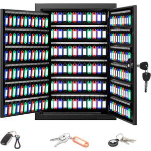 272 Keys Key Lock Box Wall Mount with 272 Numbered Hooks and 272 Colored Key Tags, Anti-Theft Key Cabinet with Key Return Drop Slot, Key Storage Box Key Organizer for Car Garage Home Office