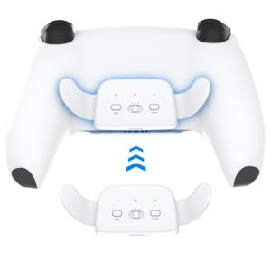 CHARM FOCUS Remap Kit with 2 Back Paddles for PS5 Controller BDM-030/040/050 , DIY PS5 Controller Mod Shell with Back Buttons Support Mapping & Turbo, Swappable Thumbsticks, White