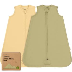 2-Pack Baby Sleep Sacks, Zipper Wearable Blanket - 0.5TOG Organic Cotton, Lightweight, Soft Cozy Infant Sleeping Sack 3-6 months, Easy to Wear Small Newborn Transition Swaddles Sleepsacks (Avocado)