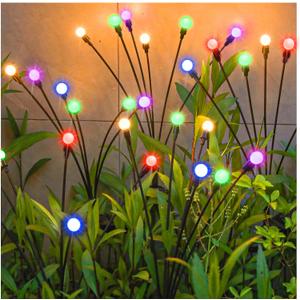 TONULAX Solar Garden Lights, Starburst Swaying When Wind Blows, Solar Lights Outdoor Decorative, Color Changing RGB Light for Yard Patio Pathway Decoration (4 Pack)