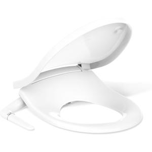 Kohler PureWash M250 Manual Round Bidet Toilet Seat, White, Quiet-Close Lid Prevents Slamming, Easy Installation with Quick-Release Hinges, Adjustable Spray Position & Pressure