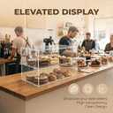 2-Tiers Bakery Display Case for Commercial Countertop, 18.9" x 9.5" x 11.8" Acrylic Pastry Display Case Storage Box for Dessert Donut Bread Cake Cupcake Bagels Cookie