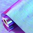 LeZakaa Purple Wrapping Paper Roll, Holographic Iridescent Purple Gift Wrap for Nightmare Before Christmas, Xmas Party, Halloween, Birthday, Valentines, Mothers Day, Holiday, 17 in x 32.8 Ft