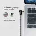 Nanxudyj AUX Cord 6ft,3.5mm Stereo Audio Cable 90 Degree Nylon Braided 3.5mm Male to Male Stereo Aux Cables Right Angle TRS Cable Portable Compatible for Headphone, car,Tablets, Speakers (6ft/1.8m)