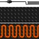 Riakrum 2 Pcs Heated Snow Melting Mats Outdoor, 10 x 30 in Winter Anti-Slip Heated Rubber Mat for Walkways Decks and Sidewalks, Electric Snow and Ice Melting Pads Connection with 9.84 ft Power Cord