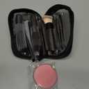 Travel Makeup Brush Set, 15 pcs Mini Makeup Brushes and 2 Puff for Foundation, Powder, Eyeshadow, Highlight, Contour, Blush & Concealer, Small Makeup Brush Set Purse Size with Case