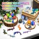 12PCS 3D Printed Crystal Dragon & Egg Set - 12 Unique Colors - 5.12 Inch Glitter Dragons with 2.36 Inch Surprise Eggs - Blind Box Collectible Toys for Adults - Fantasy Party Favors Gift