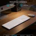 SABLUTE Bluetooth Keyboard and Mouse for Mac 7-Color Backlit, Multi-Device, Rechargeable, KMA1pro Full-Size Wireless Keyboard Mouse Combo with Quiet Scissor-Switch Keys for Mac (Silver White)