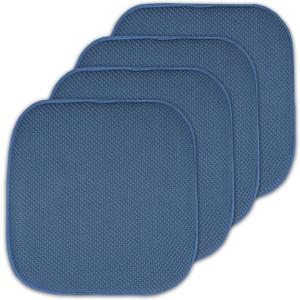 4 Pack Memory Foam Honeycomb Nonslip Back 16" x16" Chair/Seat Cushion Pad, Blue