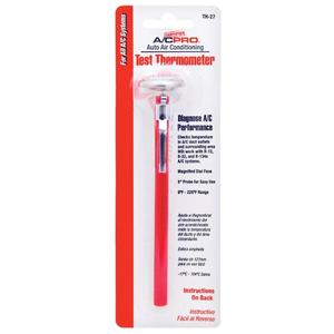 Certified A/C Pro Car Air Conditioner Test Thermometer, Helps Diagnose AC Performace and Checks Outlet Duct Temperature and Ambient Temperature, Includes Holder and Clip, InterDynamics