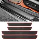 4PCS Car Door Sill Protector for BMW 5 Series F10 550i 528i 535i M5 535d 2011-2016, Waterproof Door Threshold Strips Anti-Scratch Abrasion Rubber Door Entry Sill Guard,B