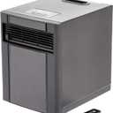Amazon Basics Portable Space Heater with Remote Control, Adjustable Thermostat, Indoor Use, Energy-Saving Setting, LED Display 1500W, 11.4"D x 14.5"W x 14.7"H, Black