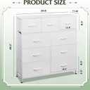 WLIVE 9-Drawer Dresser, Fabric Storage Tower for Bedroom, Hallway, Closet, Tall Chest Organizer Unit for Bedroom with Fabric Bins, Steel Frame, Wood Top, Easy Pull Handle, White