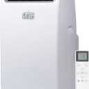 BLACK+DECKER Smart Portable Air Conditioner, 14,000 BTU (10,200 BTU SACC) for Rooms up to 700 Sq. Ft., Smart Portable AC with Follow Me Remote and Window Kit, BPACT14WT, White