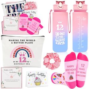 12 Year Old Girl Gifts, Gifts for 12 Year Olds Girls, Presents Birthday Gift for Girls Age 12, Younger Sister, Daughter, Niece, Granddaughter, Sweet 12th Birthday Decorations for Teen Girl