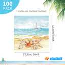 100 Pcs Nautical Beach Guest Napkins Summer 3 Ply Disposable Paper Beach Disposable Guest Towels Beach Dinner Napkins with Starfish Sea Shore Design for Summer Holiday Party Tableware Supplies