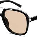 2 x Retro Aviator Sunglasses for Women Men 2026 Trendy Oversized Square 70s Tinted Sunnies Trending