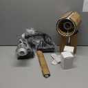 24.8 Inch Black Battery Operated Wall Sconces Set of 2, Rechargeable Wireless Wall Lights with Remote & White Fabric Shade, Indoor Not Hardwired Dimmable Wall Lamps for Bedroom, 2 Bulbs Included