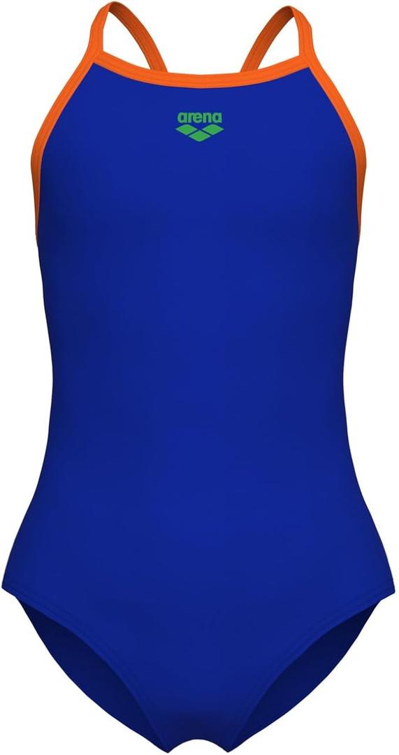 ARENA girls Feel Solid Light Drop Back Swimsuit Thin Straps Stretchy One Piece Kids Bathing Suit One Piece Swimsuit (pack of 1)