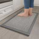 Anti Fatigue Kitchen Rugs Mat Non Slip Washable, 0.4" Thick Soft Cushioned Absorbent Kitchen Mats for Floor, Jute-Like Woven Laundry Standing Mats Sink Mat, Easy Clean Care, Gray 17"x30"