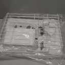 Dish Drying Rack - Small Dish Rack for Kitchen Counter, Stainless Steel Dish Drainer with Utensil Holder and Drainboard (White)