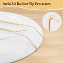 7 Pieces Plate Hangers for Wall 16-20 Inch, Stainless Steel Invisible Wire Decorative Plate Hanger Adjustable and Stretchable,with Metal Hooks for Wall Displaying Plates Decorative & Arts(Gold)