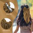 Hair Bows for Women Soft Satin Hair Bow for Hair Ponytail Holder Hair Ribbons Bows Hair Clips Coquette Hair Accessories Gifts (Coffee,1Pcs)