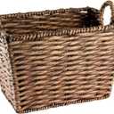 Laundry Baskets, Storage Basket Rattan Wicker Hand-Woven Trunk or Laundry Storage Basket Toy Chest with Handles Trash Can Flower Pot Woven Uncovered Trash Woven Laundry Basket