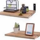 Floating Shelves Wall Mounted Rustic Wood, 12Inch Deep, Large Capacity Hanging Shelf for Home Decor(Living RoomKitchenBedroomLaundry),Storage Display Wall Shelves (Light Brown), FRA-002