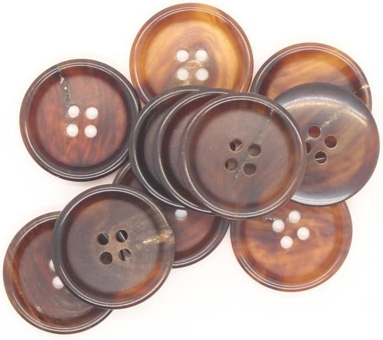 YaHoGa 10PCS 1 Inch Real Horn Buttons for Blazer, Suit, Coats, Overcoat, Winter Coat, Jacket, Uniform Genuine Light Brown Buffalo Horn Buttons for Men (25mm, Light Brown)