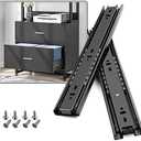 SHUHANG 1 Pair Full Extension Drawer Slides  12 Inch 100 lb Load Capacity Side Mount Ball Bearing Rails Cabinet Dresser Glides Wardrobe Kitchen Trash Can Slider Runners Black
