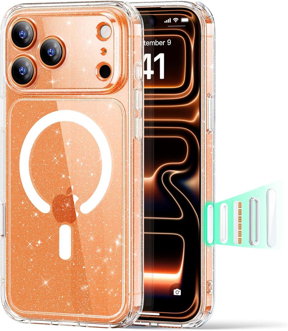 ESR for iPhone 17 Pro Case, Camera Control Cover, Compatible with MagSafe, Shockproof Military-Grade Protection, Magnetic Phone Case for iPhone 17 Pro, Classic Hybrid Case, Clear Shimmer