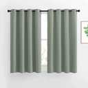 NICETOWN Blackout Curtains 54 inch Length for Bedroom - Grommet Thermal Insulated Solid Window Curtains for Kids Room/Home Office, Sage Green, W52 x L54, Set of 2