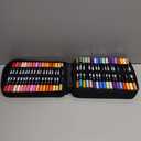 sunacme Art Supplier Dual Brush Markers Pens, 110 Artist Coloring Marker Set, Fineliner & Brush Tip Pen with Premium Case for Adults Coloring Books & Journal, Drawing, Doodlin (Multicolor)