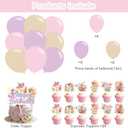 Fairy Party Supplies ,Pink fairy Party Supplies Decorations with Happy Birthday Flower Fairy Banner, Cake Topper,Flower Fairy Balloons, Centerpieces,Multi-Color Balloons for Fairies Party