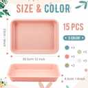 Mifoci 15 Pcs Activity Plastic Art Trays Morandi Color Art and Craft Tray Stackable Plastic Serving Trays for DIY Projects Painting Beads Home Classroom Storage (12 x 9 x 2 Inch)