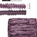 MECCANIXITY Elastic Sequins Trim 3 Row Flat 25 Yards 0.8" Dark Red